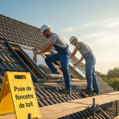 Pose de fenêtre de toit